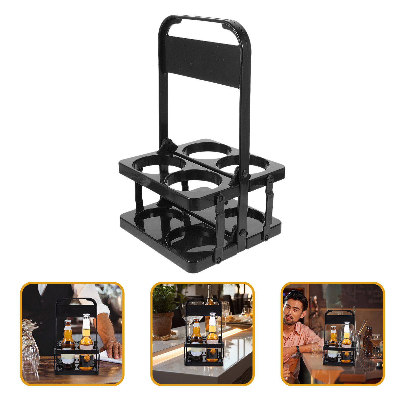 Wine Beer Delivery - Cesta plegable para cerveza, soporte compacto