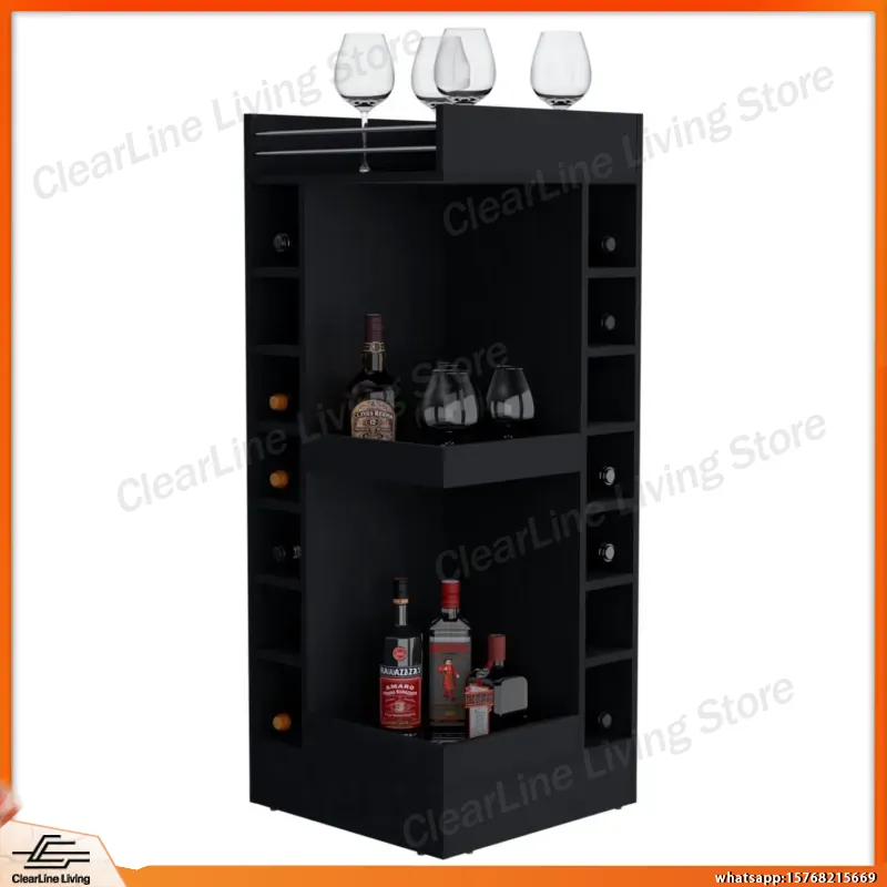 Mueble Bar Esquinero Negro con - Wine Beer Rum reseña y precio